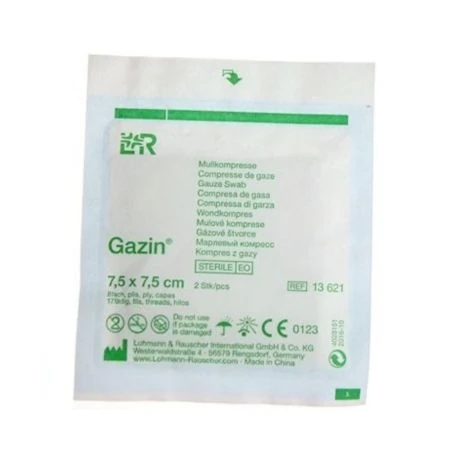 Gazin kompresy gazove sterilne 7,5x7,5cm 1x2ks 2 ks
