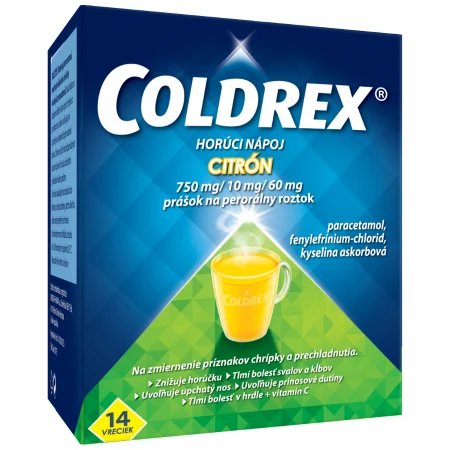 COLDREX Horúci nápoj citrón 14 vrecúšok