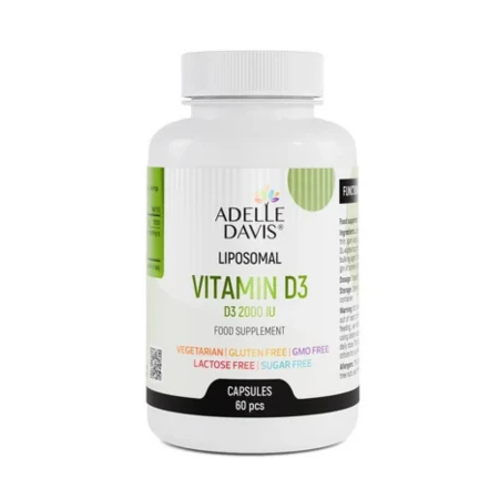 ADELLE DAVIS Liposomal vitamín D3 2000 IU 60 kapsúl