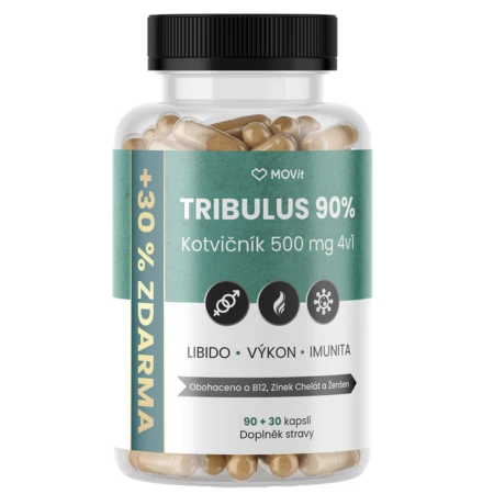 MOVit Tribulus 90% kotvičník 500 mg 4v1 120 kapsúl