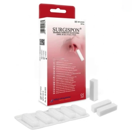 SURGISPON Nasal hemostatická želatínová sterilná špongia 40x10x10 mm 1 x 5 ks