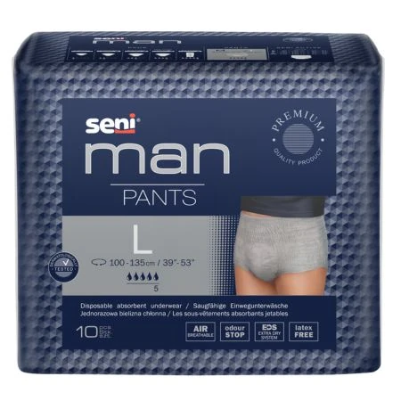 SENI Man pants L absorpčné nohavičky pre mužov pás 100-135 cm savosť 1000 ml 1 x 10 ks