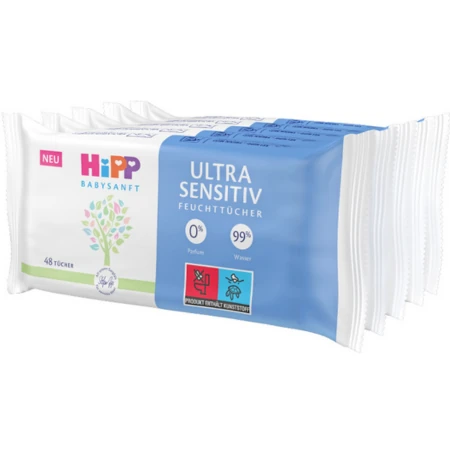 HIPP Babysanft ultra sensitiv vlhčené obrúsky 5 x 48 ks