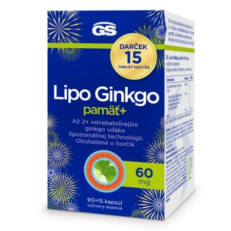 GS Lipo ginkgo pamäť+ 60 mg 90 + 15 kapsúl