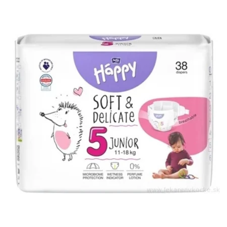 BELLA Happy soft&delicate 5 Junior detské plienky 11-18 kg 1 x 38 ks