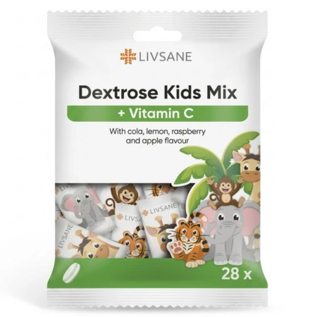 LIVSANE Dextróza pre deti mix 28 kusov