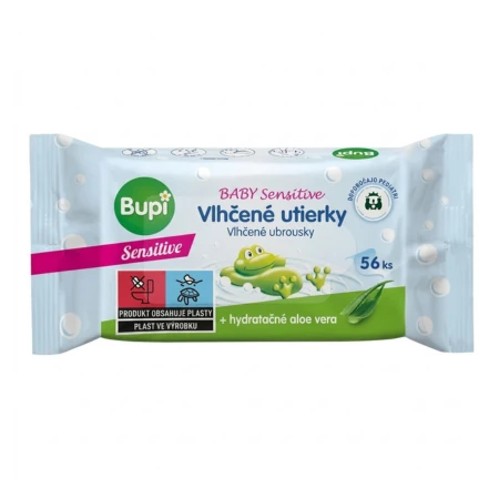 BUPI Baby Sensitive vlhčené utierky s aloe vera 1 x 56 ks