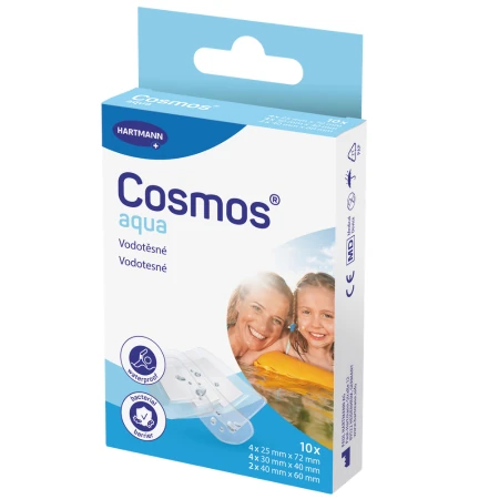 COSMOS Aqua vodotesná priehľadná náplasť na rany 1 x 10 ks