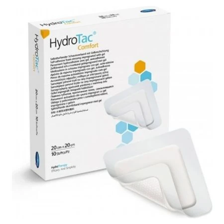 HYDROTAC Krytie na rany penové hydropolymérové impregnované gélom, 20 x 20 cm 3 ks