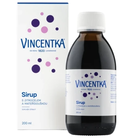 VINCENTKA Sirup so skorocelom a materinou dúškou 200 ml