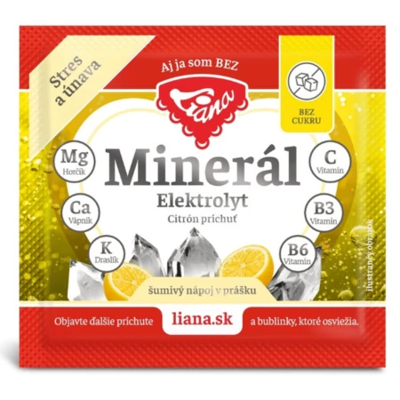 LIANA Minerál elektrolyt šumivý nápoj v prášku citrónová príchuť 8 g 1 x 1 ks