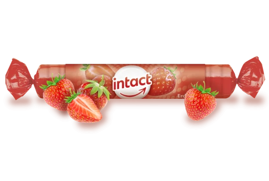 INTACT rolka hroznový cukor s vitamín C jahoda 40 g