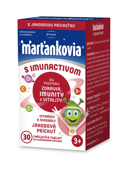 WALMARK Marťankovia s imunactivom príchuť jahoda 30 tabliet