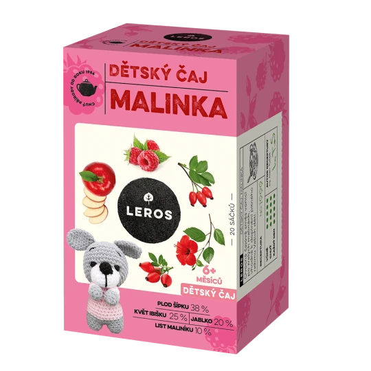 LEROS Detský čaj malinka 20 x 2 g