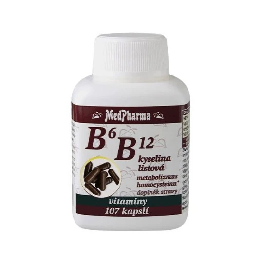 MEDPHARMA B6 a B12 + kyselina listová 107 kapsúl