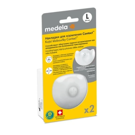 MEDELA Kontaktné dojčiace klobúčiky v krabičke L 2 ks