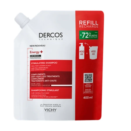 VICHY Dercos stimulujúci šampón náhradná náplň 400 ml