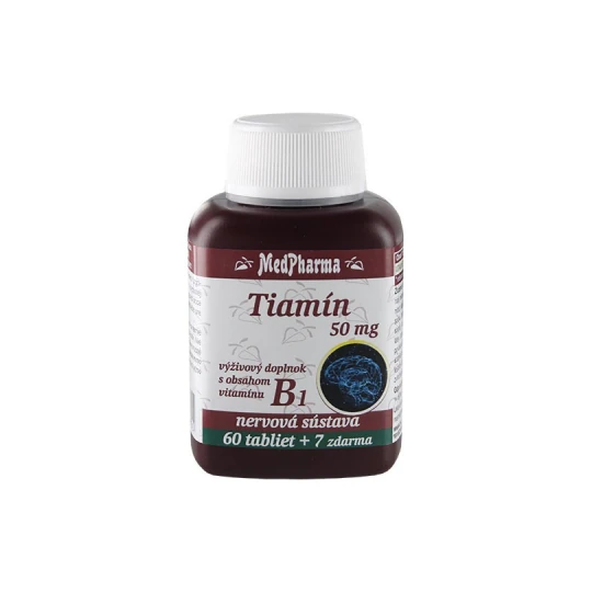 MEDPHARMA Tiamín 50 mg + vitamín B1 60 + 7 tabliet ZADARMO