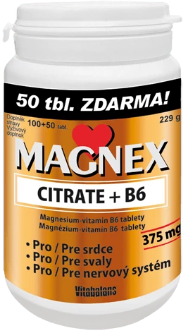 VITABALANS Magnex citrate + B6 100 + 50 tabliet ZADARMO