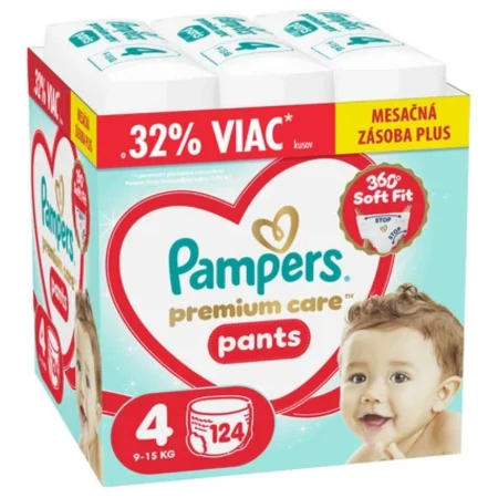 PAMPERS Premium care pants 4  9-15 kg 124 ks