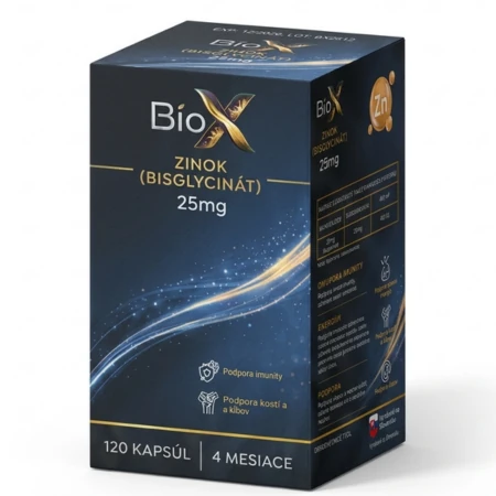 BIOX Zinok bisglycinát 25 mg 120 kapsúl