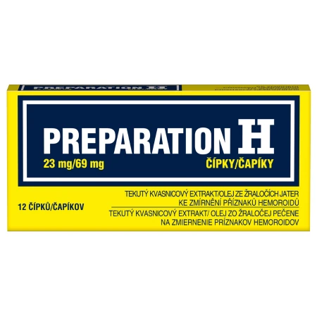 PREPARATION H čapíky na liečbu hemeroidov 12 ks