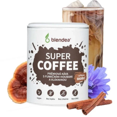 BLENDEA Super coffee prášok instantná káva s hubami a vlákninou 100 g