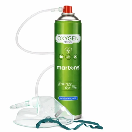 MARTONS Oxygen inhalačný kyslík fľaša s maskou + maska s hadičkou 750 ml 1 x 1 set