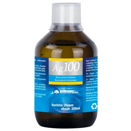 PHARMA ACTIV Koloidné striebro Ag100 hustota 20ppm inov.2026 300 ml