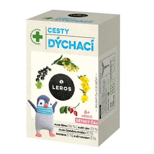 LEROS Detský čaj dýchacie cesty 20 x 2 g