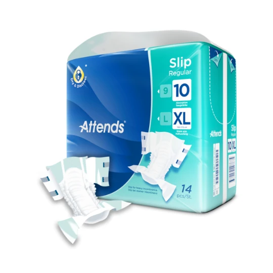 ATTENDS Slip regular 10 XL plienkové nohavičky savosť 3699 ml obvod bokov 150-175 cm 14 ks
