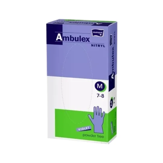 AMBULEX Vyšetrovacie a ochranné rukavice M fialové 100 ks