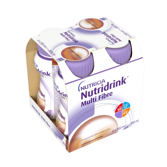 NUTRIDRINK Multi fibre čokoládová príchuť 4 x 200 ml