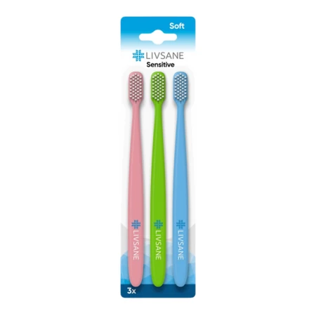 LIVSANE Zubná kefka sensitive soft 3 ks