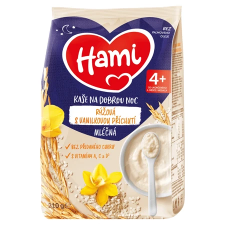 HAMI Mliečna kaša ryžová (s vanilkovou príchuťou) 210 g