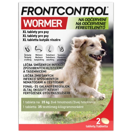FRONTCONTROL Wormer tablety pre psy na odčervenie XL 2 ks
