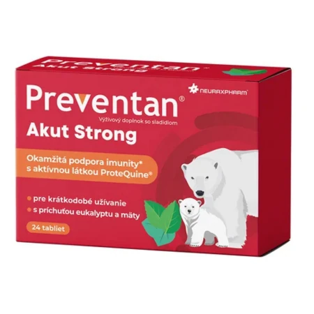 NEURAXPHARM Preventan akut strong eukalyptus/mäta tablety na cmúlanie 24 tabliet