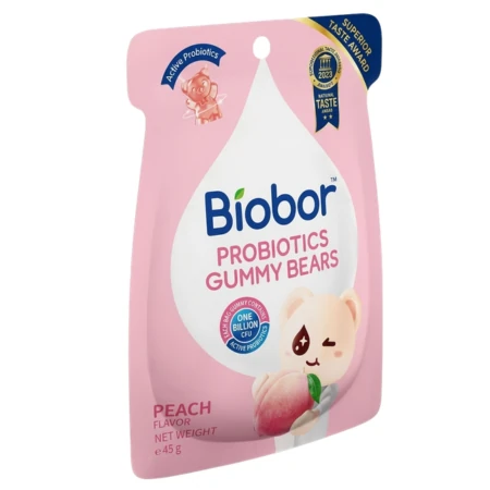 BIOBOR Želé medvedíky s broskyňovou príchuťou a probiotikami 1 x 45 g