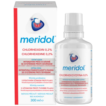 MERIDOL Ústna voda s chlorhexidinom 0,2% bez alkoholu 300 ml