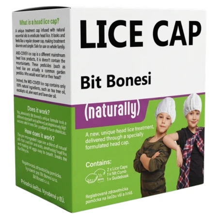 MED-COVER Lice cap čiapka proti všiam + hrebeň na hnidy 1 x 1 set