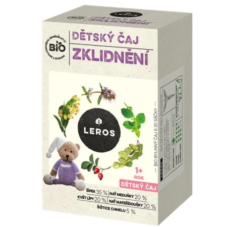 LEROS BIO DETSKY ČAJ UPOKOJENIE bylinný čaj, nálevová vrecká (od 1+ roka) 20x1,8 g