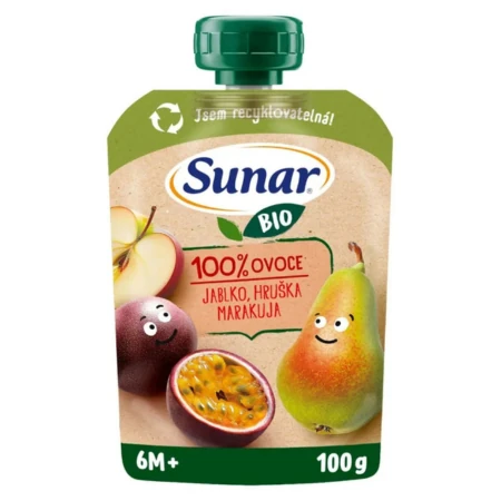 SUNAR BIO Jablko hruška marakuja od ukonč. 6. mesiaca 100 g