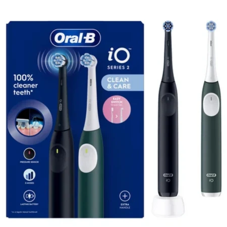ORAL-B iO 2 Series clean & care elektrická zubná kefka duo čierna + zelená set
