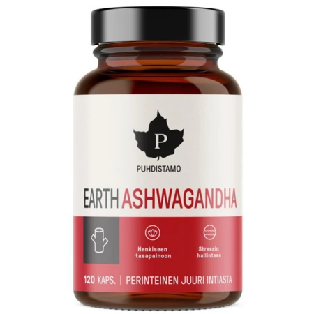PUHDISTAMO Earth ashwagandha bio 120 kapsúl