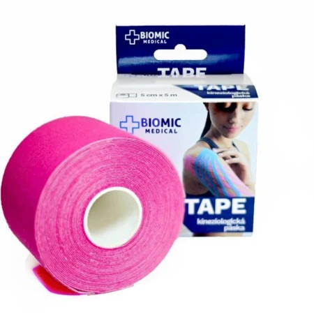 BIOMIC Tape kineziologická tejpovacia páska ružová 5m 1 ks