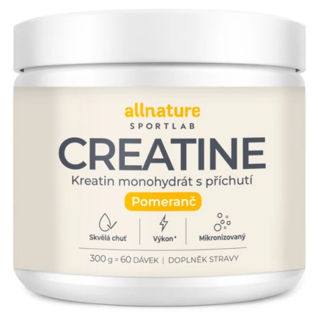 ALLNATURE Sportlab creatine monohydrát prášok s príchuťou pomaranč 300 g