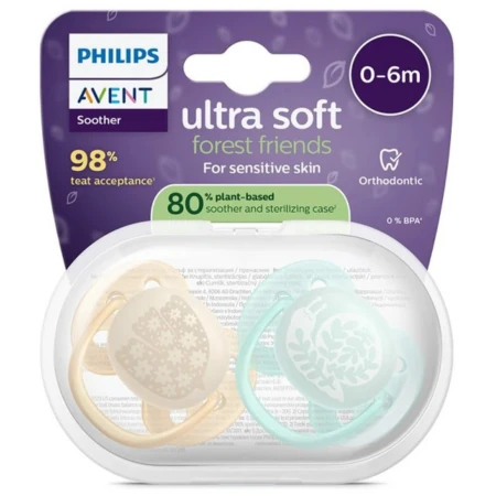 PHILIPS AVENT Cumlík ultra soft 0-6m neutral na utišovanie decor-les SCF091/41 1 x 2 ks