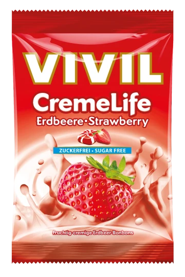 VIVIL Drops so smotanovo jahodovou príchuťou, bez cukru 60 g