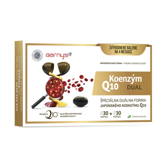 BARNY´S Koenzým Q10 dual 60 mg výhodné balenie 2 x 30 kapsúl