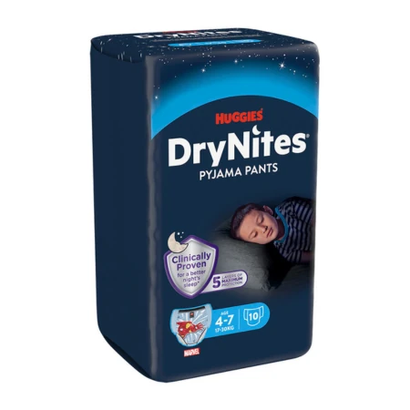 HUGGIES DryNites medium pre chlapcov 4-7 rokov 10 kusov